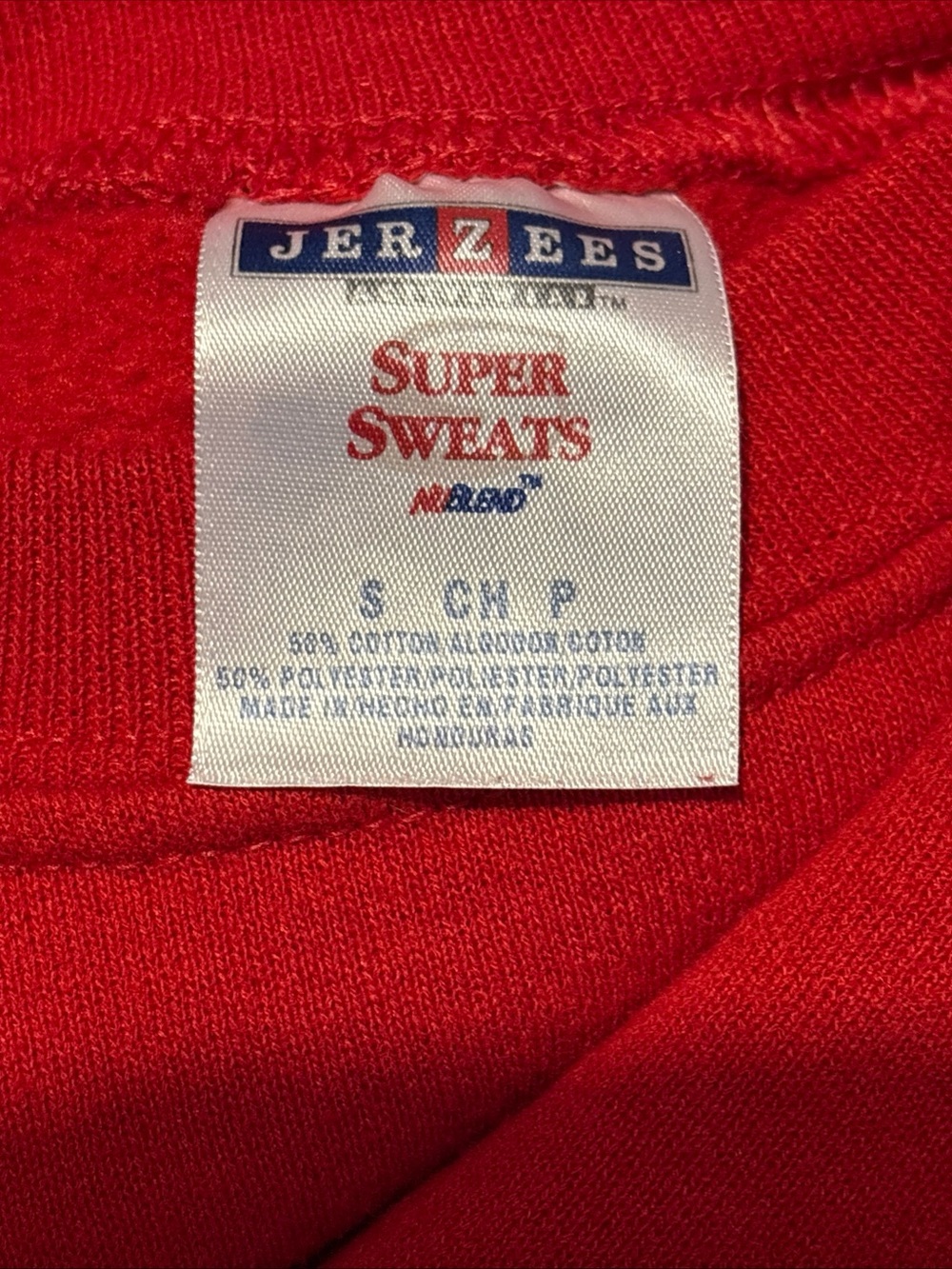 Jerzees Red Crewneck Sweatshirt - Classic Pullover - Picture 3 of 3